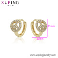 97404 xuping moda 14K color oro joyas circonitas sintéticas pavimentadas señoras pendientes del aro